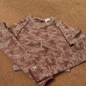 Gymshark Maroon Patterned Long Sleeve